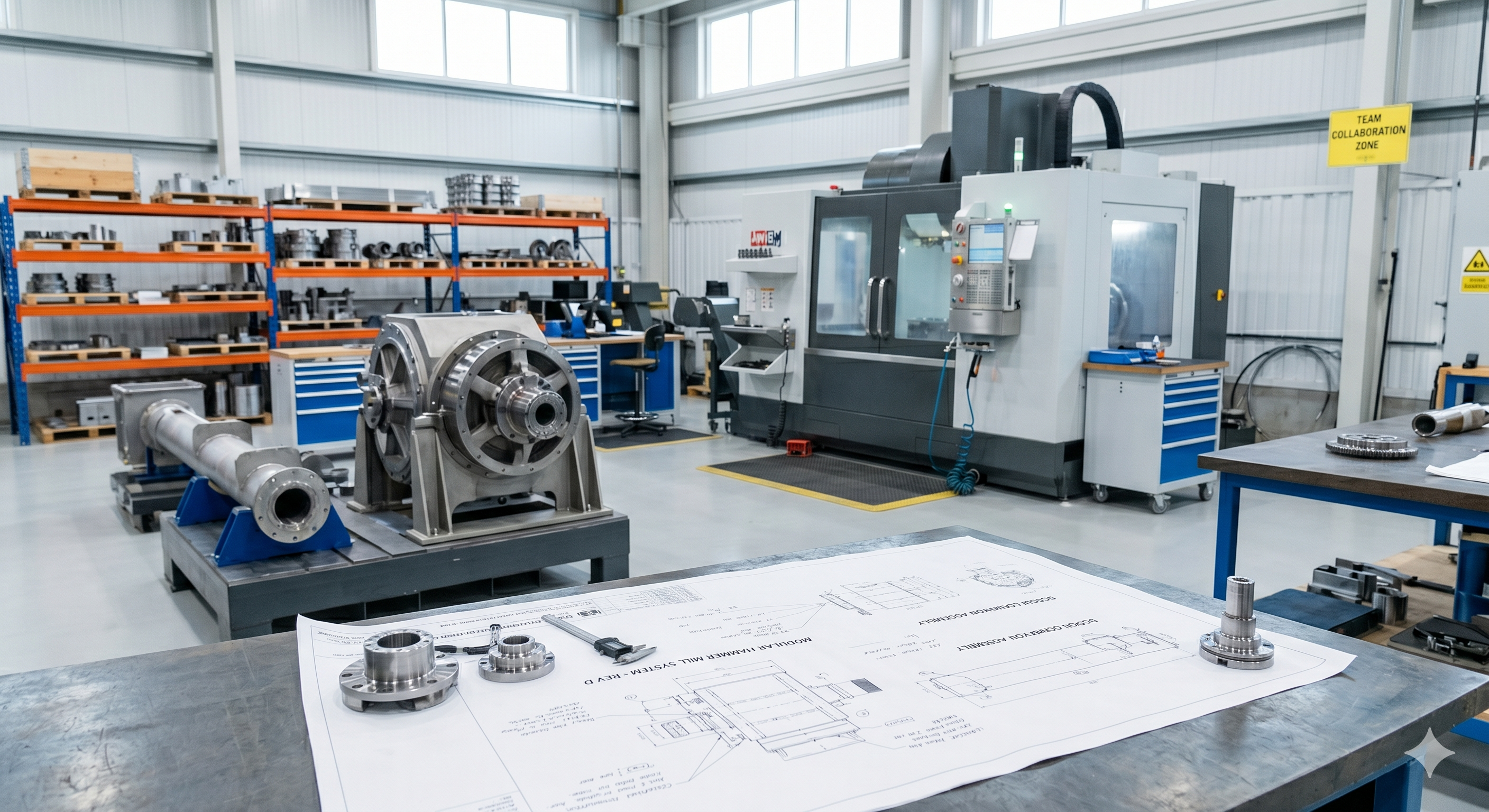 Modern Pulveriser manufacturing floor